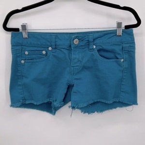 American Eagle Stretch Teal Cut Off Shorts Size 4